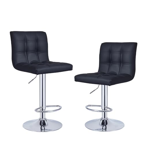 Panana Lot de 2 Tabourets de Bar, Chaises Haut, Hauteur Réglable, Revêtement en PU, Rotatif sur...