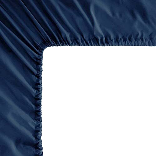Image of Mocassi Twin XL Sheet Set - Luxury Hotel 1800 Premier Bedding Sheets & Pillowcases - Ultra Soft Breathable & Cooling Bed Sheets - Deep Pocket - Wrinkle Resistant - 4 Piece Set - Twin XL, Navy