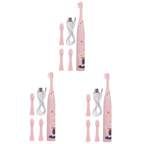 Brossette enfants électrique KOMBIUDA automatique contre les caries rose