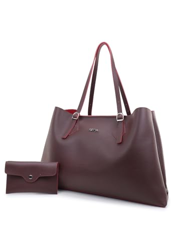 Bolsa Feminina Grande Alça Regulavel de Ombro Espaçosa Retta Oficial (VINHO)