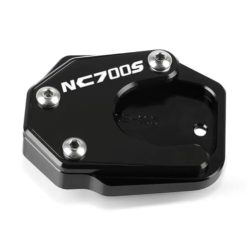 LYBH Pie De Motocicleta Extensión De Caballete Lateral Placa De Soporte Ampliar Soporte para H&Onda NC700S/X NC700 S NC700X 2012-2015 Ampliador de Soporte(Negro,Grande)