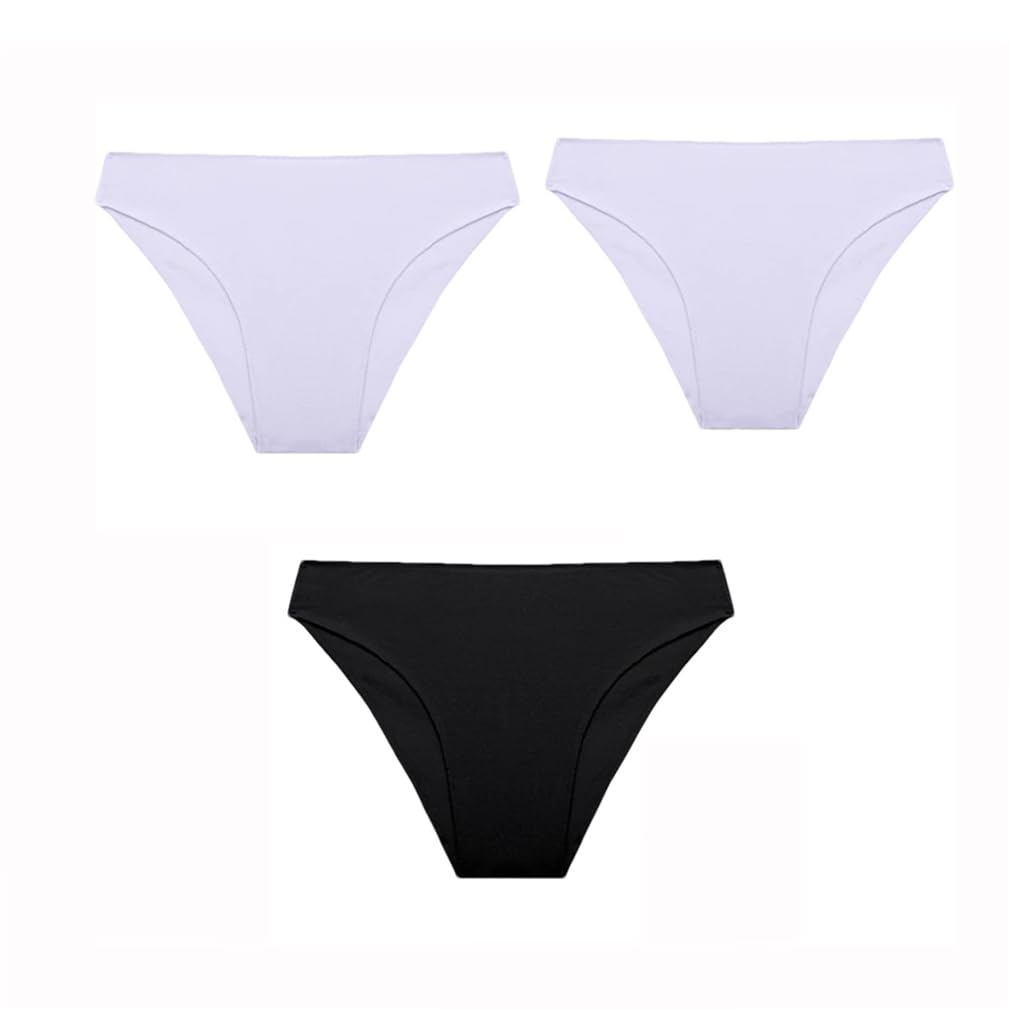3PCS Set Panties Women Cotton Bikini Panties Woman Underwear Soft Breathable Underpants Solid Colors