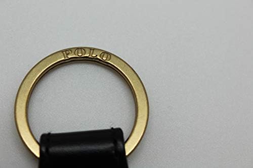 Polo Keychain Key Ring Fob Black Embossed Leather by Ralph Lauren