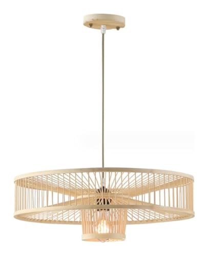 Suspension asiatique en canne tissée pour une ambiance zen et poétique