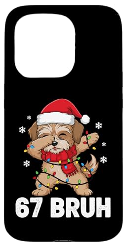 67 Bruh Six Seven Meme Cute Morkie Dog Lover Christmas Kids Coque pour iPhone 15 Pro