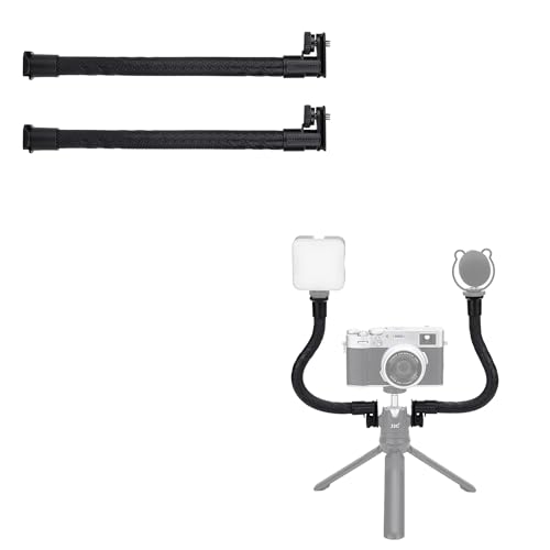 Image of JJC 2-Pack Flexible Extension Arm with Cold Shoe Mount for Camera & Phone | Adjustable Magic Arm Grip for Camera Smartphone Attach LED Light or Microphone on Tripod, Vlog Shooting Recording Accessories