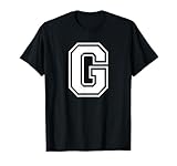 Letter G Name Initial Varsity Alphabet Monogram T-Shirt