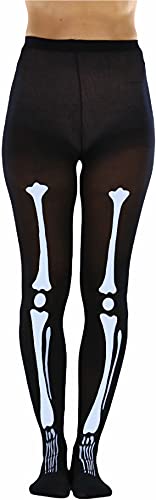 Image of ToBeInStyle Women's Scary Skeleton Leg Bones Halloween Hosiery Tights & Thigh High Stockings
