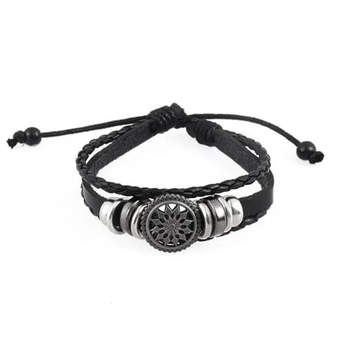 Bracelet homme en cuir tressé et perles style vintage pour un look casual chic