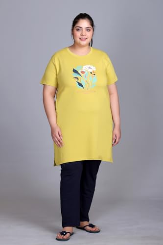 Image of In Love Women's Plus Size Graphic Printed Cotton Night Suit Set Short Sleeve