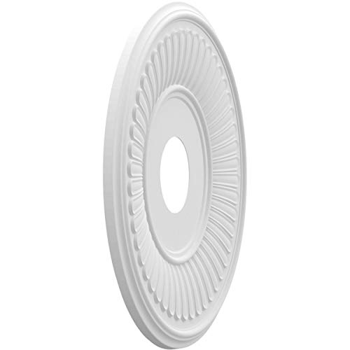 Image of Ekena Millwork CMP16BE Berkshire Thermoformed PVC Ceiling Medallion (Fits Canopies up to 7 inch), 16 inchOD x 3 1 /2 inchID x 1 inchP