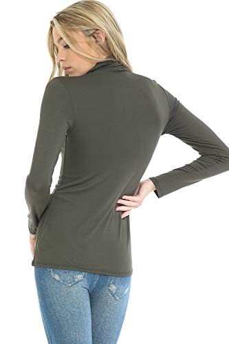 Image of Women's Lightweight Long Sleeve Turtleneck Top Pullover Sweater (S-3XL)