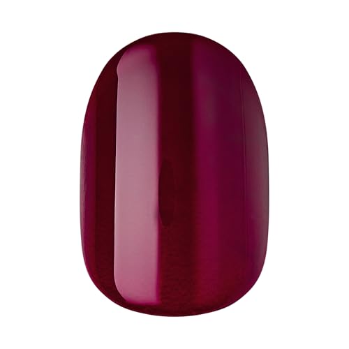 Image of Kiss Impress No Glue Mani Press On Nails Kit, Over You, 30 Red Peel and Stick Nails, Super Slim Short Squoval, Glossy Gel Finish, PureFit Technology, Includes Prep Pad, Manicure Stick & Mini File