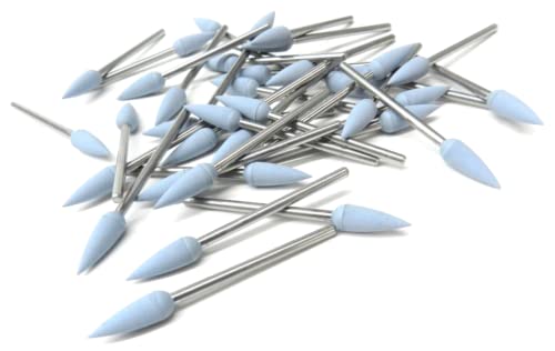 Silicone Blue Fine Pointed Teardrop Polisher 15.5mm x 5.6mm Made in Germany Pack of 10 by JTS