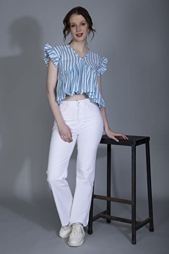 Image of DHRUVI TRENDZ Women's Cotton Regular Fit Top