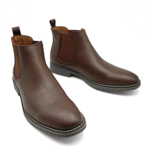 Image of Finishing & Sewing Men's Chelsea Boots, Smart Casual Slip On Ankle Boots