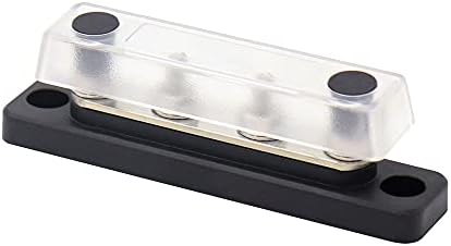 ANCLLO 4 Studs Bus Bar Electric Terminal Junction Block 100A AC 300V DC 48V for Truck Bus Boat Caravan