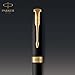 PARKER Sonnet Rollerball Pen, Matte Black Lacquer with Gold Trim, Fine Point Black Ink (1931518)