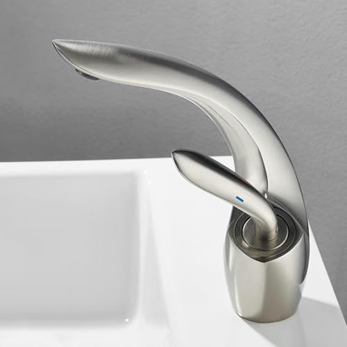 Mitigeur de lavabo de salle de bain chaud froid pour évier 1 trou en laiton