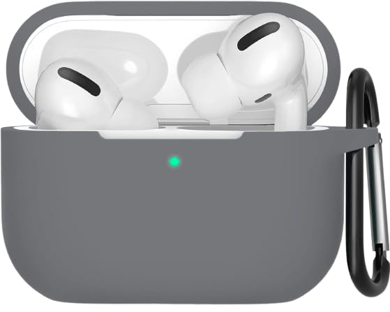 Image of Elzzi Case Compatible with AirPods 3 Full Protective Silicone AirPods 2.5mm Thickness Cover with Wireless and Wired Charging Case Supported (Front LED Visible) (Grey)