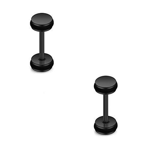 Ruifan 18G Mix Size Stainless Steel Faux Gauges Ear Plugs Tunnel Earrings Stud for Mens Womens 4-10mm 4Pairs2