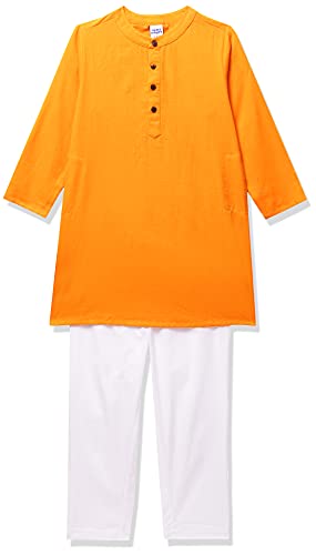 Image of Amazon Brand - Jam & Honey Regular Boys Kurta Sets (AW21KPJF01 Orange 9-10 Years)