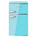 Produktbild Cecotec Mini Retro Kühlschrank 2 Türen 85 L Bolero CoolMarket 2D Origin 86 Blau. Mini-Kühlschrank, LED-Innenbeleuchtung, Chromgriff, Glasablagen, Flaschenöffner, Blau.