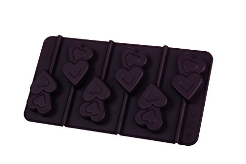 Conjunto com 2 Formas Silicone para Pirulitos de Chocolate-Hearts Fackelmann Marrom