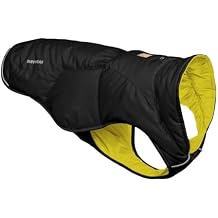 Ruffwear, Quinzee Dog Winter Jacket, Insulated Packable Puffer Vest with Leash Portal, Reflective Trim & WeatherResistant Shell, Adjustable Fit Coat, Harness Compatible, Obsidian Black, Small