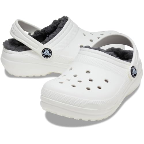 Crocs Classic Lined Clog, Weiß/Grau, Kleinkind, EU 25-26 – Ansicht 3