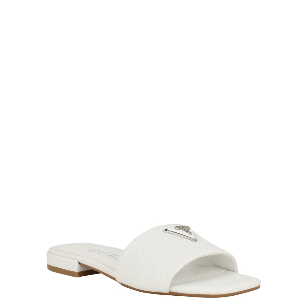 GUESS Domado, Sandalias Planas Mujer, White, 41 EU