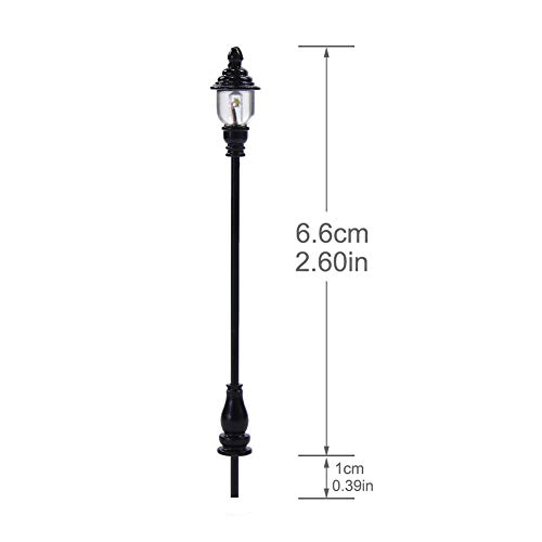 image for Evemodel LQS21 10PCS Model Railroad Train Lamp Posts Led 6.6cm or 2.6i