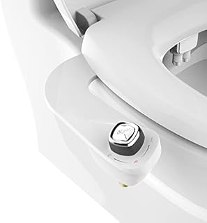 BioBidet SlimEdge Simple Bidet Toilet Attachment in White with Dual Nozzle, Fresh Water Spray, Non Electric, Easy to Install, Brass Inlet and Internal Valve