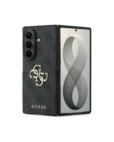 Image of CG MOBILE Guess [Official Licensed], Protective Case Designed for Galaxy Z Fold 8 Ultra | 4G PU Case with Big 4G & Classic Metal Logo - Black