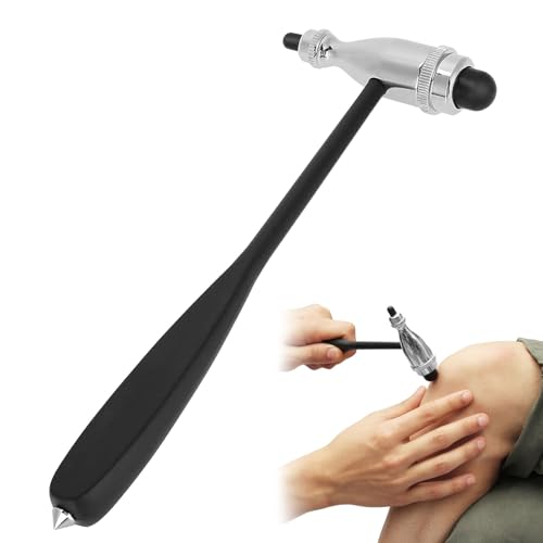 Reflexhammer,Neuro Reflexhammer Mit Doppel-Kunststoffkopf Leichter Perkussions, Für Dehn- Und Hautreflexe, Schwerer Hammerkopf, Einfache Desinfektion(Schwarz)