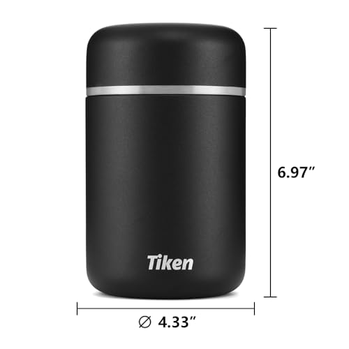Image of Tiken Stainless Steel Vacuum Insulated Food Jar - 28oz Leakproof Container for Hot & Cold Meals, Wide Mouth Lunch Box with Bowl Lid, Dishwasher Safe, for Work, Outdoor