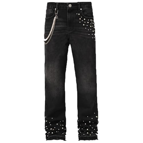 Pantalones vaqueros acampanados hombre holgados estilo hip hop casual