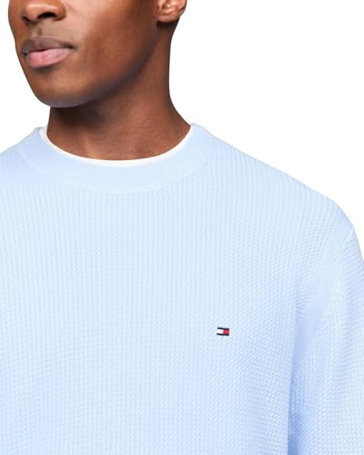 Image of Tommy Hilfiger Men's Waffle Knit Crewneck Sweater Lightweight Pullover, Also Available in Big & Tall