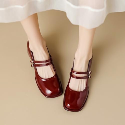 Stunner Women's Chunky Low Block Heel Dress Shoes Mary Janes Heels for Women Comfortable Closed Toe Work Pumps3