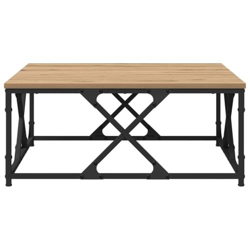 Runheo Couchtisch Artisan-Eiche 70x70x30 cm, quadratisch, Holzwerkstoff, robuster Stahlrahmen, modernes Design für Wohnzimmer, stilvoller Beistelltisch, Couchtische für Wohnzimmer – Bild 6