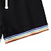 Mens Rainbow Print Drawstring Casual Short Classic Fit Cotton Shorts Flat Front Fashion Trim Short (Black,Large)