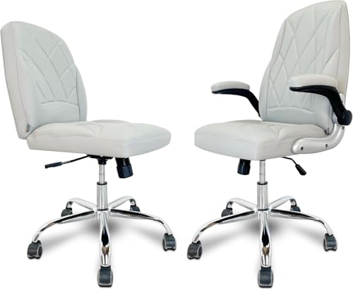 Technician and Customer Chair – Acetone-Resistant PU Leather, Adjustable Manicure Chair for Nail Salon, Spa and Beauty Shop (Grey)