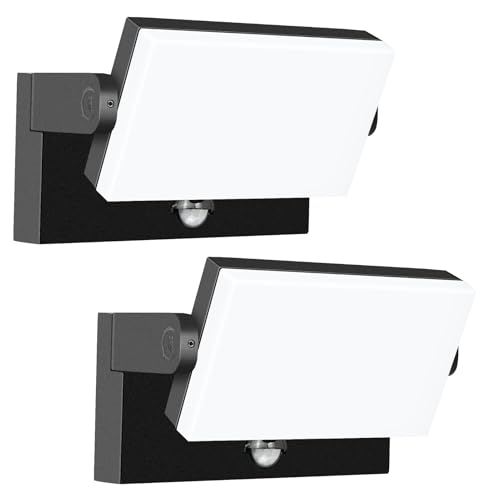 WISELUME 60W LED Outdoor Wall Light – 360° Rotatable, Motion Sensor & Color Temp Adjustable (3000K/4000K/6500K) Commercial Security Wall Mount for Barn, Proch,Garage & Yard