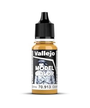Vallejo Model Color Acrylic Paint, Yellow Ochre, 18 ml, Self-Leveling, BSL System for Modeling and Figures