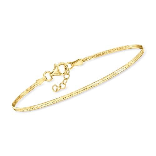 Pure Collection by Ross-Simons Italian 1.6mm 18kt Gold Vermeil Herringbone Bracelet