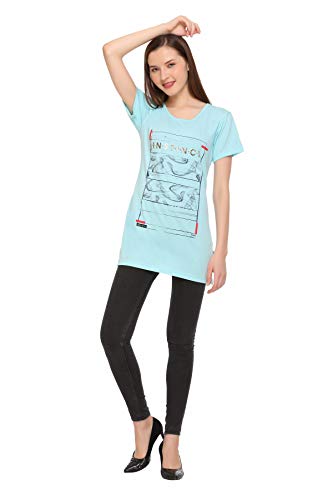 Image of In Love Women's Plus Size Longline T-Shirt with Side Pocket, 3 /4 Sleeve, Crew Neck