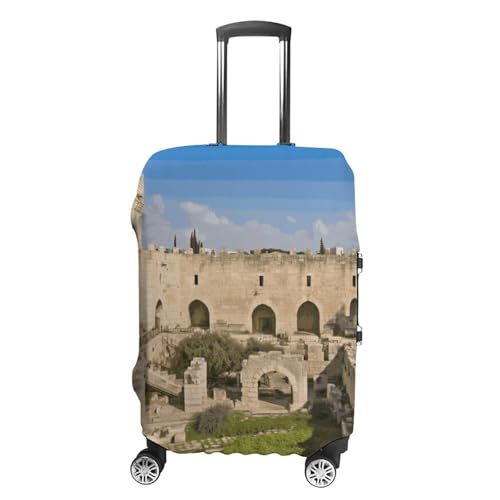 Israel at The Tower of David Luggage Cover Tsa Approved Suitcase Covers for Luggage Elastic Washable Suit Case Covers Anti-Scratch Travel Luggages Sleeve Suitcase Protector Fits 19-30 Inch Case(M)