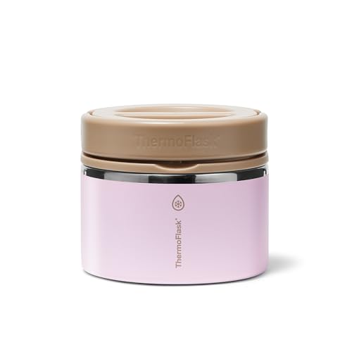 Image of ThermoFlask Insulated Food Jar with Leakproof Lid (12 oz, Blush Sandstone) - Stainless Steel Food Containers for Hot & Cold Meals, Lunch, Soup & Snacks