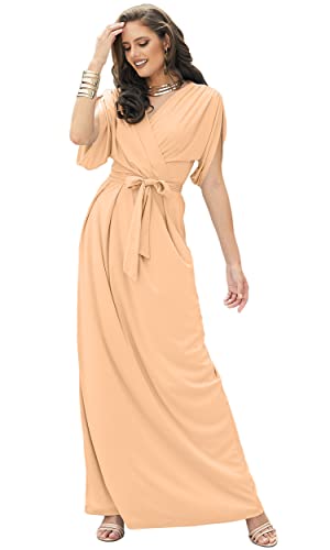 Image of KOH KOH Womens Long Pleated Flowy Modest Evening Wedding Guest Maxi Dress