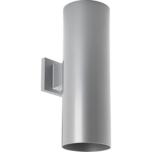 Image of Progress Lighting 6-Inch Cylinder Outdoor Wall Sconce, 2-Light Modern Wall Mount Up and Down Lights, Interior and Exterior Lighting for Home or Porch, Aluminum Construction, Metallic Gray (P5642-82)